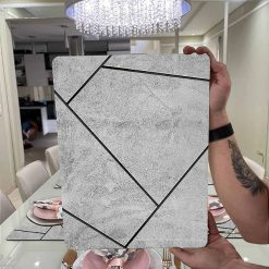 Kit Mesa Posta - Sousplast Para Pratos e Porta Copos - Cimento Queimado